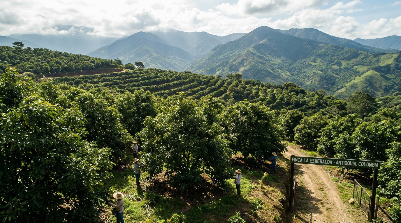 Hass avocado cultivation in Colombian mountains